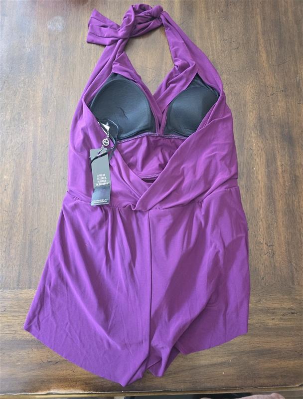 NWT MagicSuit Miraclesuit 16 Solid Bianca Romper Jam Purple 134348