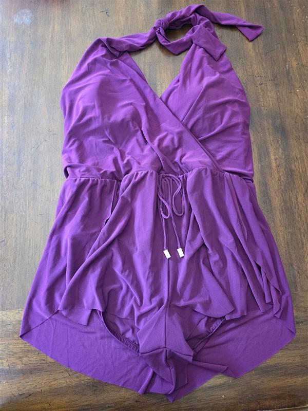 NWT MagicSuit Miraclesuit 16 Solid Bianca Romper Jam Purple 134348