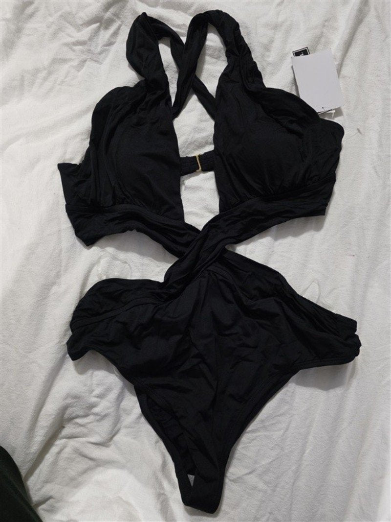 NWT La Blanca 16 Island Goddess Convertible Monokini 1PC Swimsuit Black 134349