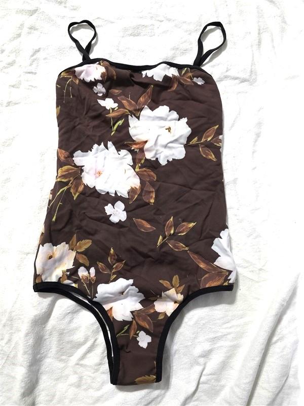 NWTD Flynn Skye XS/S Marley Stone Rose Floral Bodysuit 1PC Black White 134356