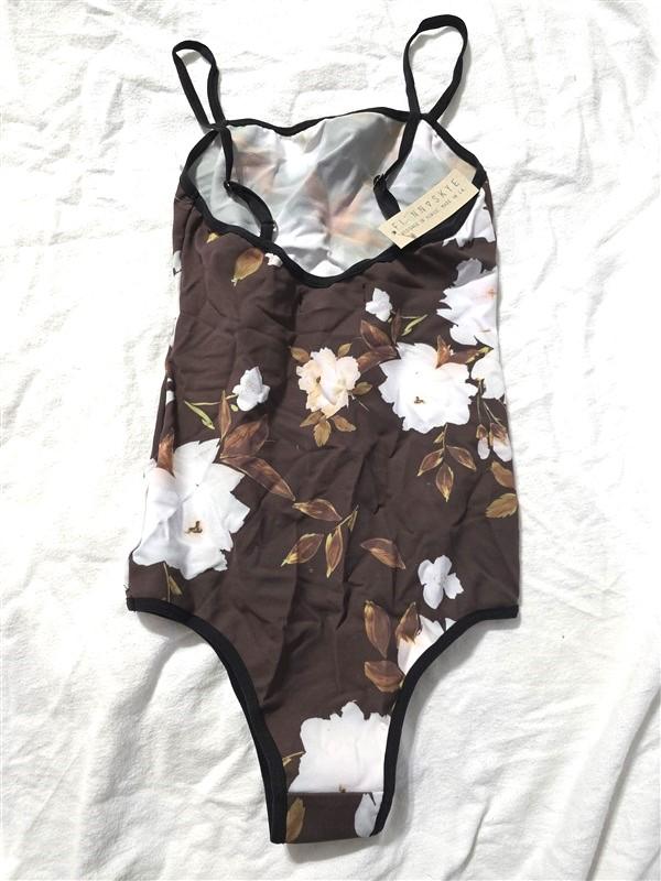 NWTD Flynn Skye XS/S Marley Stone Rose Floral Bodysuit 1PC Black White 134356