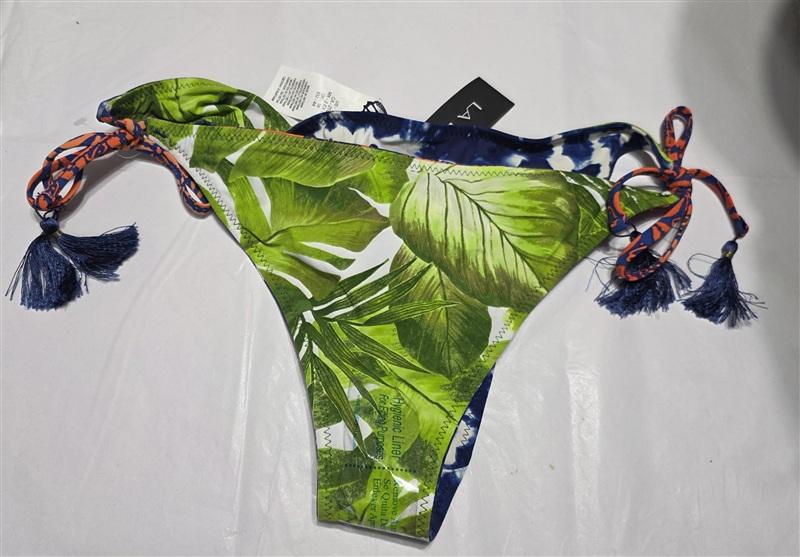 NWT La Blanca 12 Reversible Tie Side Hipster Bikini Bottom Blue Green 134358