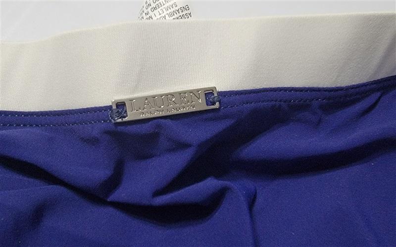 NWT Ralph Lauren 16 Banded Bel Air Hipster Bikini Bottom Beach Club Blue 134365
