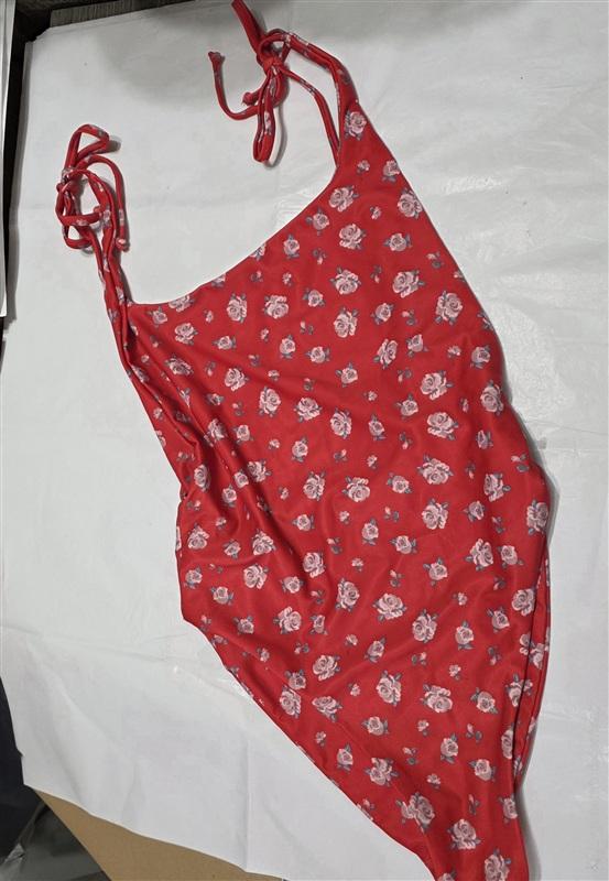 NWOT Wildfox S Andi Shoulder Ties 1PC Swimsuit Floral Ditsy Rose Red 134366