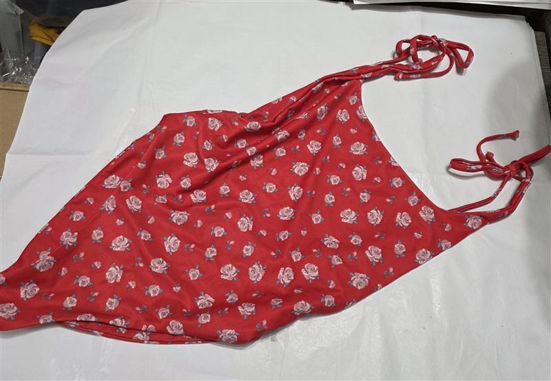 NWOT Wildfox S Andi Shoulder Ties 1PC Swimsuit Floral Ditsy Rose Red 134366