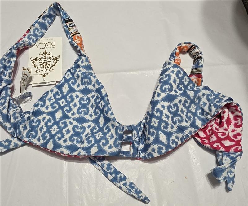 NWT Becca Virtue S Bora Bora Reversible Bikini Swim Top 134374