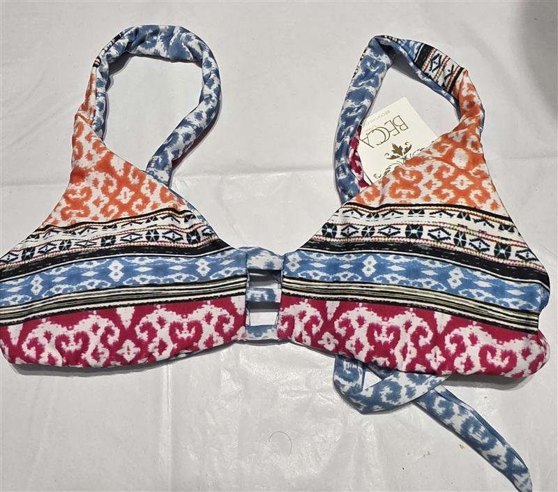 NWT Becca Virtue S Bora Bora Reversible Bikini Swim Top 134374