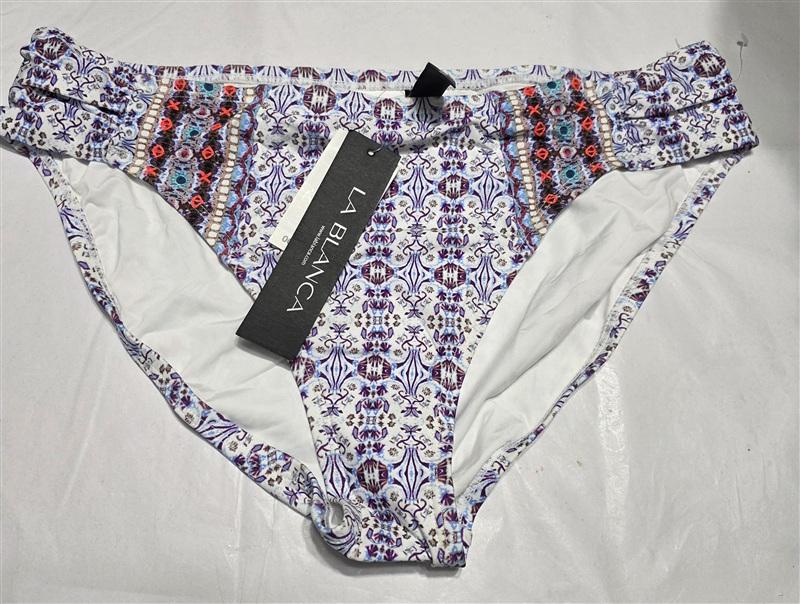 NWT La Blanca Sorrento 14 Tab Side Hipster Embroidered Bikini Bottom 134379