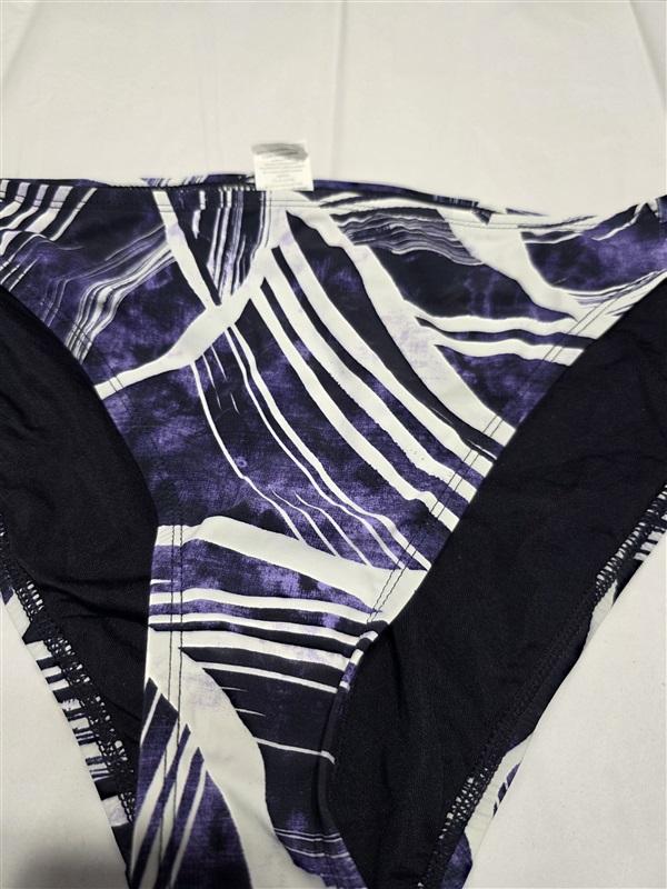 NWT La Blanca 14 Midnight Bali Hai Shirred Bikini Bottom Blue White 134381