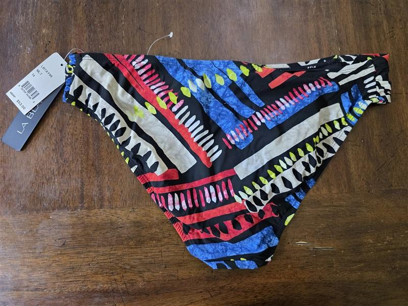 NWT La Blanca 12 African Beat Side Shirred Hipster Bikini Bottom 134388