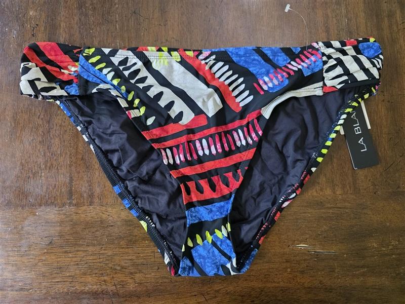 NWT La Blanca 12 African Beat Side Shirred Hipster Bikini Bottom 134388