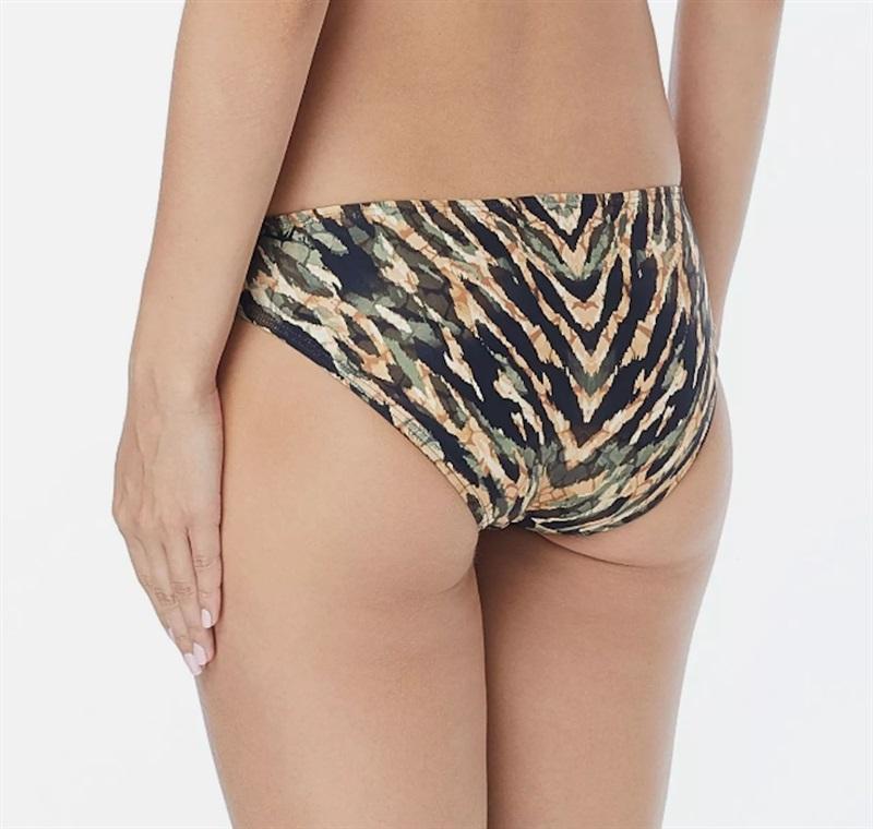NWT Carmen Marc Valvo M Reflections Palm Green Camo-Animal Bikini Bottom 134393