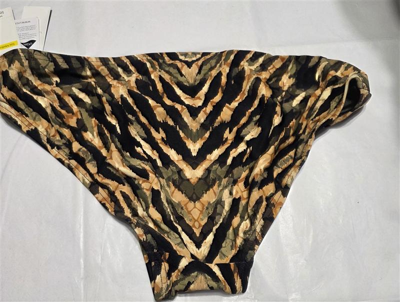 NWT Carmen Marc Valvo M Reflections Palm Green Camo-Animal Bikini Bottom 134393