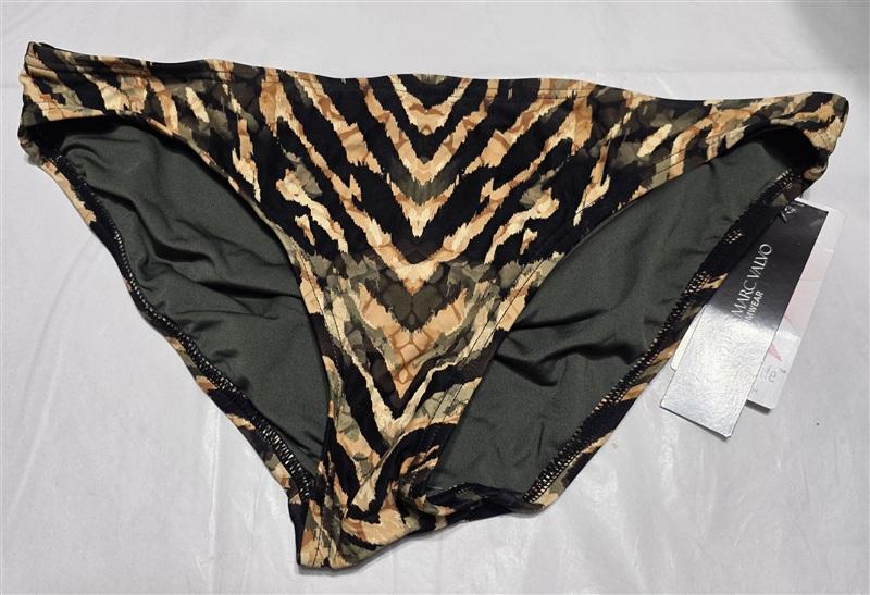 NWT Carmen Marc Valvo M Reflections Palm Green Camo-Animal Bikini Bottom 134393