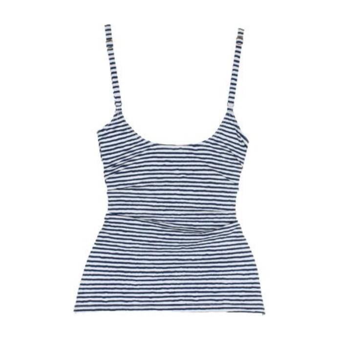 NWT Ralph Lauren 6 Painterly Stripe Underwire Tankini Swim Top Blue White 134397