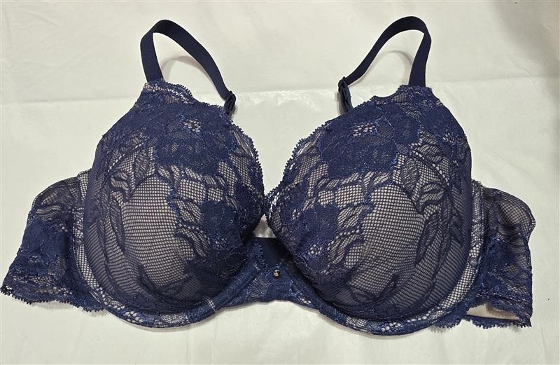 NWOT Maidenform 38B Comfort Devotion Embellished Demi Bra 9443 Blue 134406