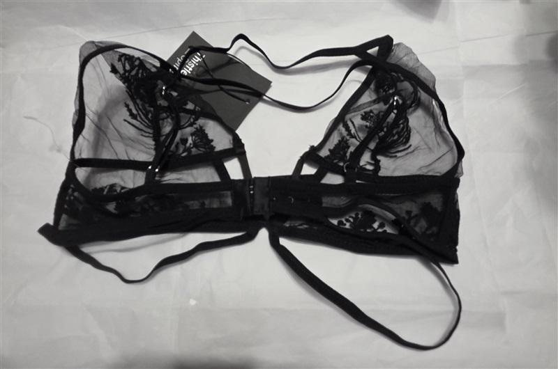 NWT Thistle & Spire XS Mulberry Bralette Sheer Black Floral Bra 134410