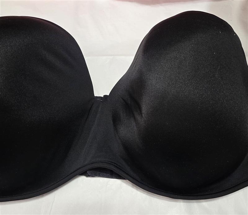 PO Cacique 44H Smooth Lightly Lined Strapless Bra Black 134413