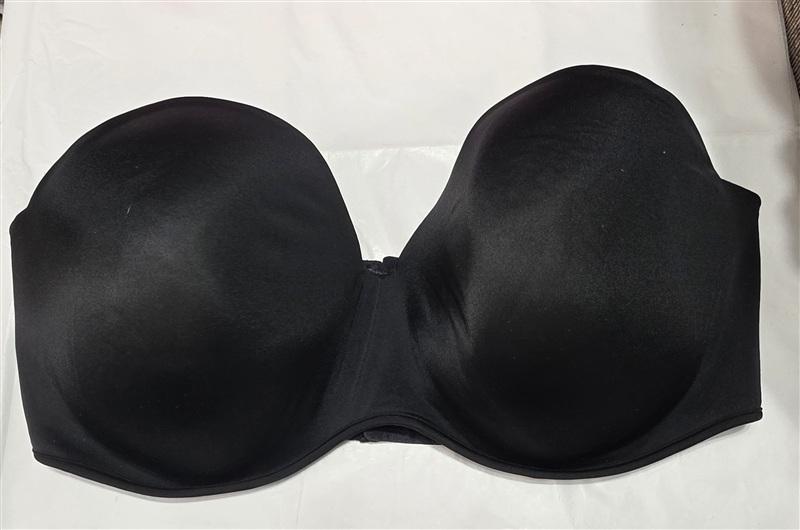 PO Cacique 44H Smooth Lightly Lined Strapless Bra Black 134413