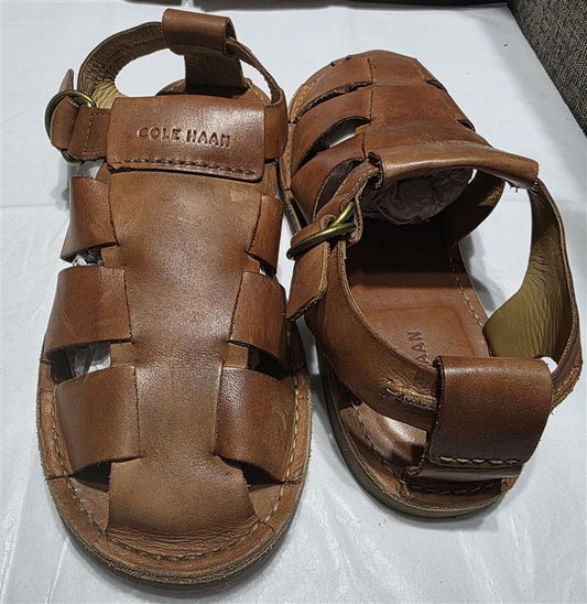 PO Cole Haan 11 Men's Huarache Fisherman's Leather Brown Sandals 134432