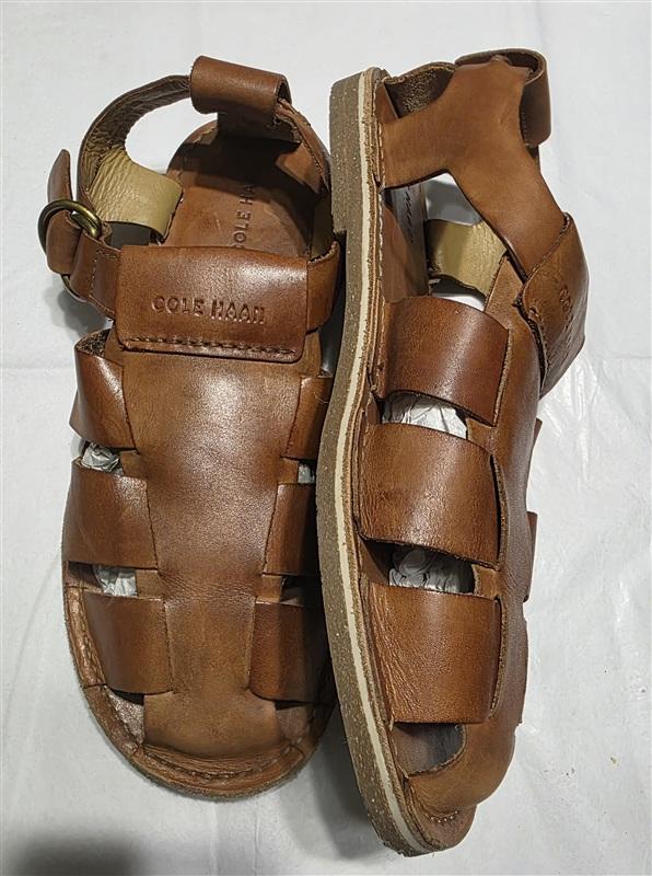 PO Cole Haan 11 Men's Huarache Fisherman's Leather Brown Sandals 134432