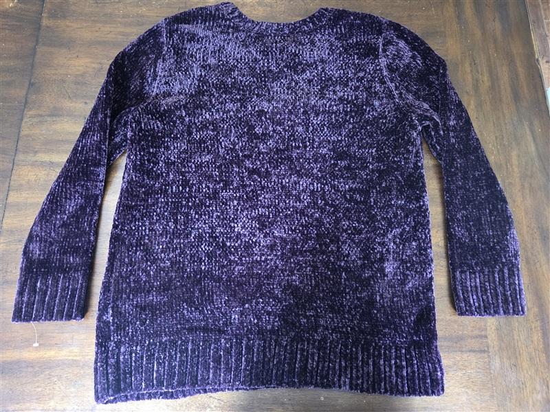 NWT Orvis XXL Chenille Pull over Classic Collection Purple Crew Sweater 134433