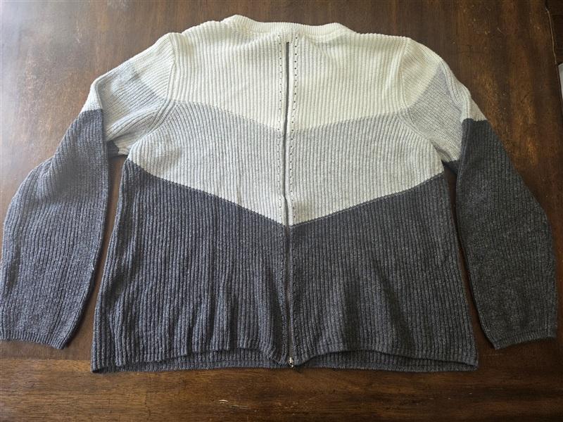 NWOT Design History XXL Carrie Zip Back Pullover Chevron Sweater 134446