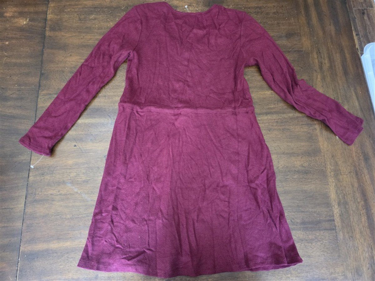 NWOT Kaileigh S Burgundy Sweater Baby Doll Tie Dress 134448