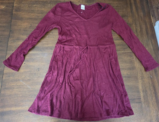 NWOT Kaileigh S Burgundy Sweater Baby Doll Tie Dress 134448