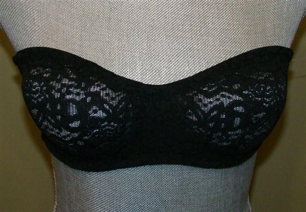 NWTD Wacoal 36D Halo Lace Strapless Black Bra Underwire 854205 134455