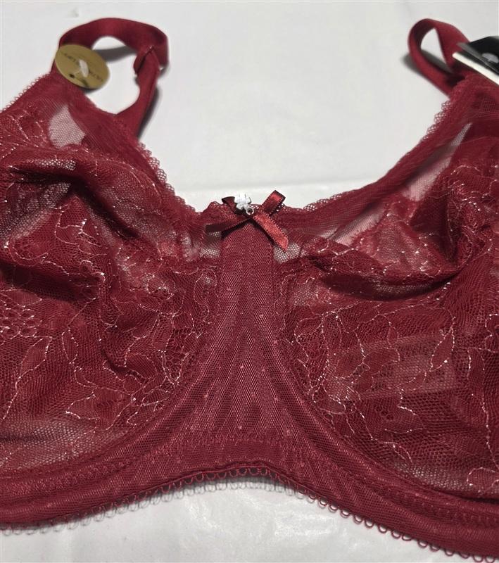 NWT Wacoal 38H Chantilly Lace Retro Chic 855186 RED 134479