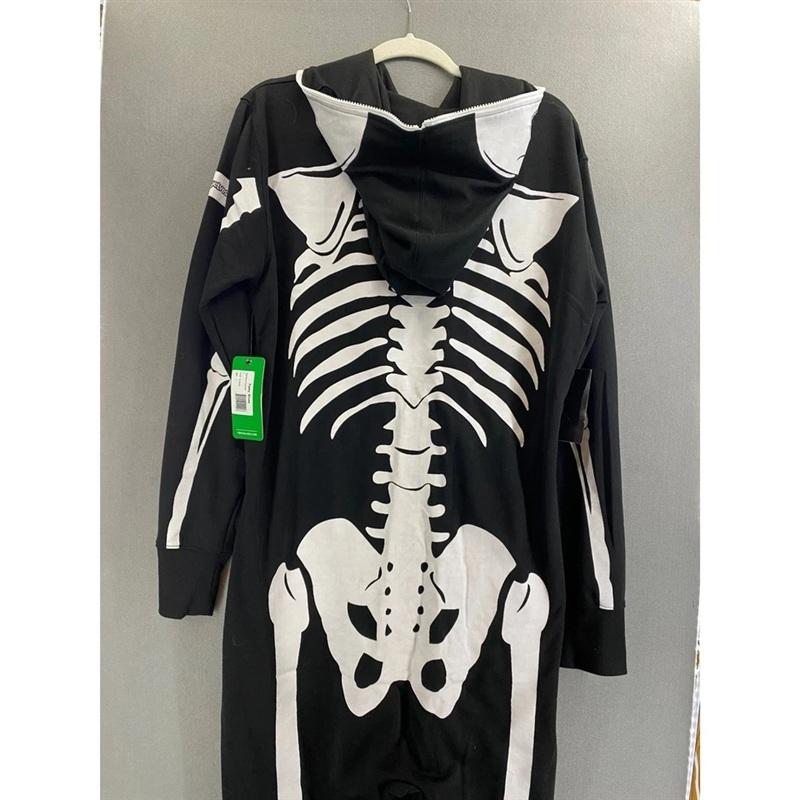 NWT Tipsy Elves S Skeleton Jumpsuit Costume Black White 134483
