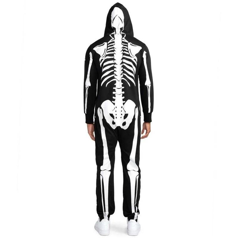 NWT Tipsy Elves S Skeleton Jumpsuit Costume Black White 134483