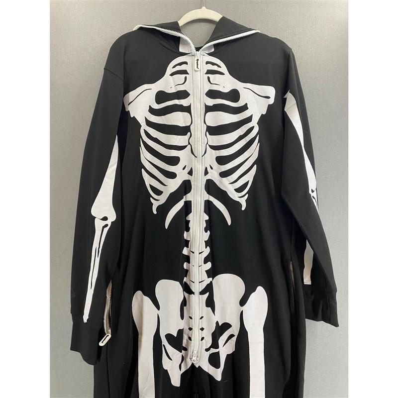 NWT Tipsy Elves XS Skeleton Jumpsuit Costume Black White 134483