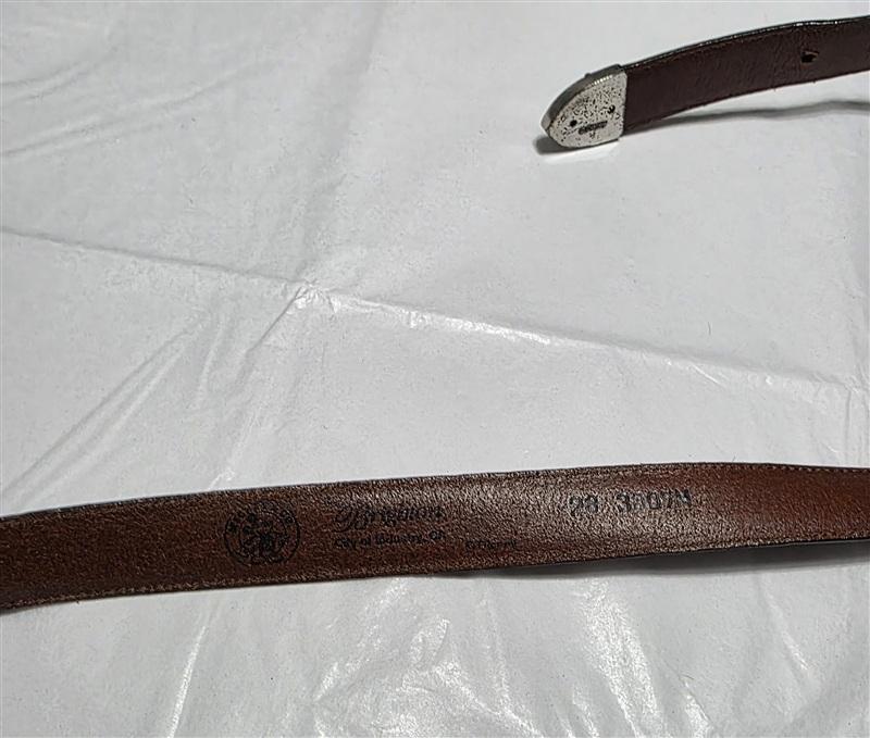 PO Brighton Disney 28 Mickey Train Conductor Brown Leather Lizard Belt 134488
