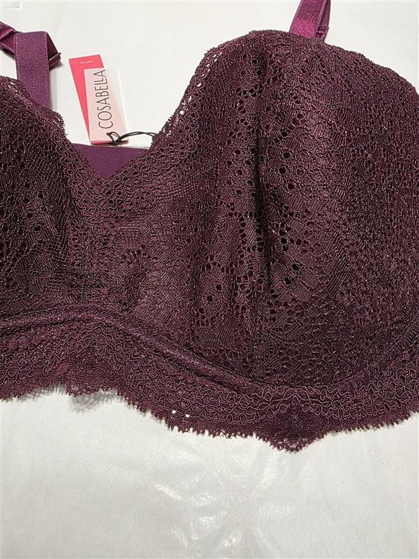 NWT Cosabella M Forte Travel Padded Curvy Lace Bralette Burgundy 134490