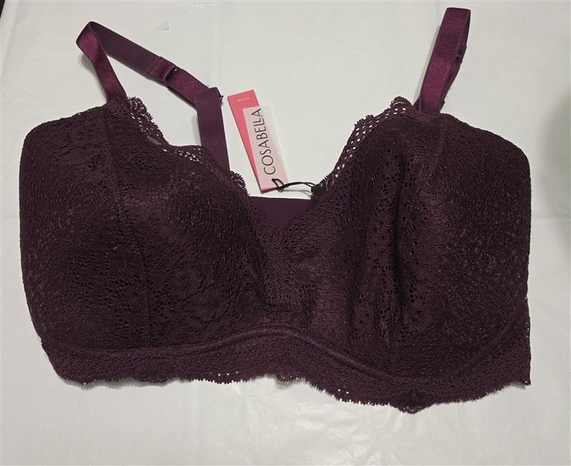 NWT Cosabella M Forte Travel Padded Curvy Lace Bralette Burgundy 134490