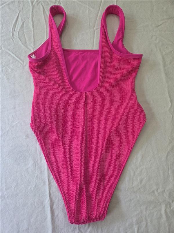 NWT Good American LayOut SM Med 1PC Swimsuit Pink 134537