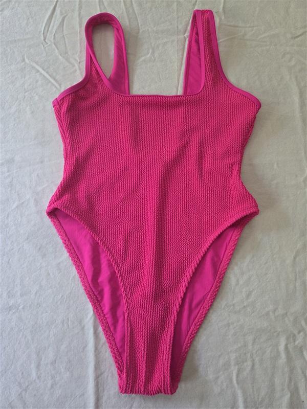 NWT Good American LayOut SM Med 1PC Swimsuit Pink 134537