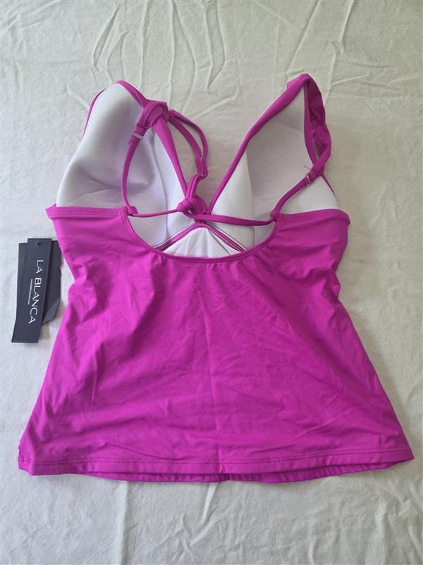 NWOT La Blanca 6 Island Goddess Twist Tie Tankini Swim Top Orchid 134538