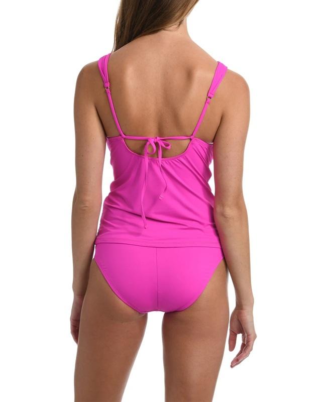 NWT La Blanca 6 Island Goddess Twist Tie Tankini Swim Top Orchid 134540