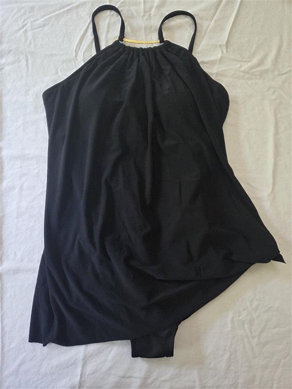 NWT MagicSuit Miraclesuit 14 Golden Opportunity Parker 1PC Swimsuit Black 134548