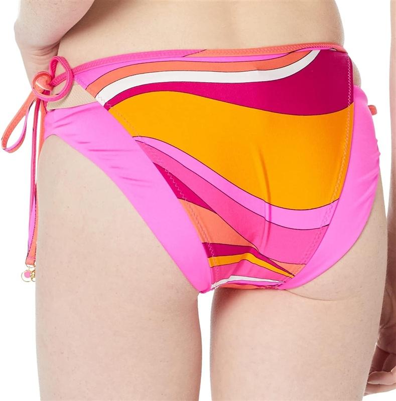 NWT Trina Turk 14 Vivid Vista Layered Tie Side Bikini Bottom Cheeky 134551