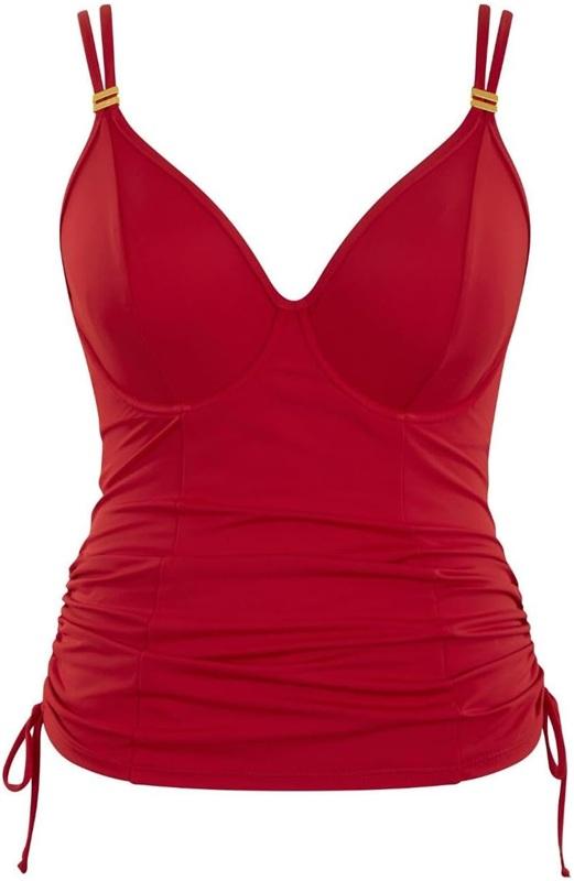 NWT Panache 38J Anya Riva Bra Sized Underwired Tankini Top Red 134553