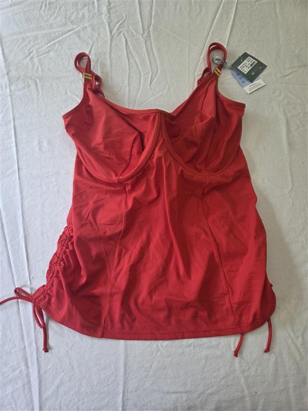 NWT Panache 38J Anya Riva Bra Sized Underwired Tankini Top Red 134553