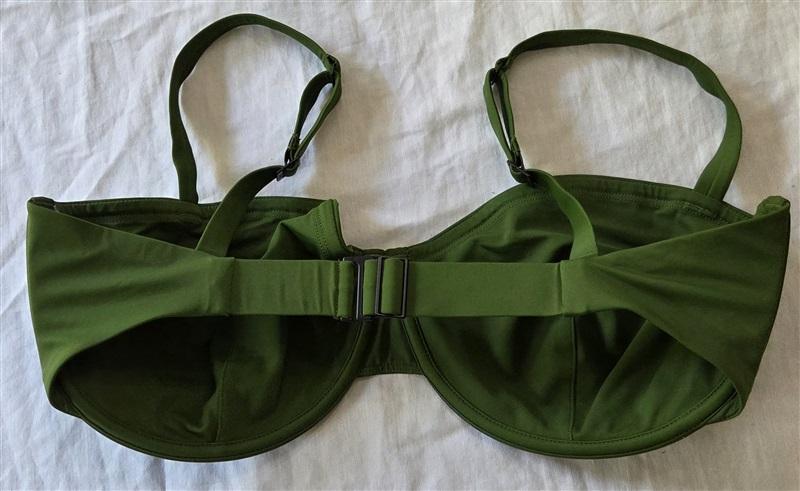 NWT CUUP 38F 40E Balconette Underwire Green Bikini Swim Top 134555