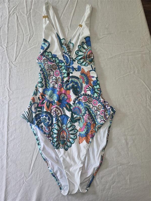 NWOT Sunshine 79 La Blanca 12 Plunge Mio One Piece Swimsuit 134557