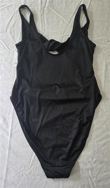 NWOT Good American XL Twist-front Cutout Stretch-satin 1PC Swimsuit 134559