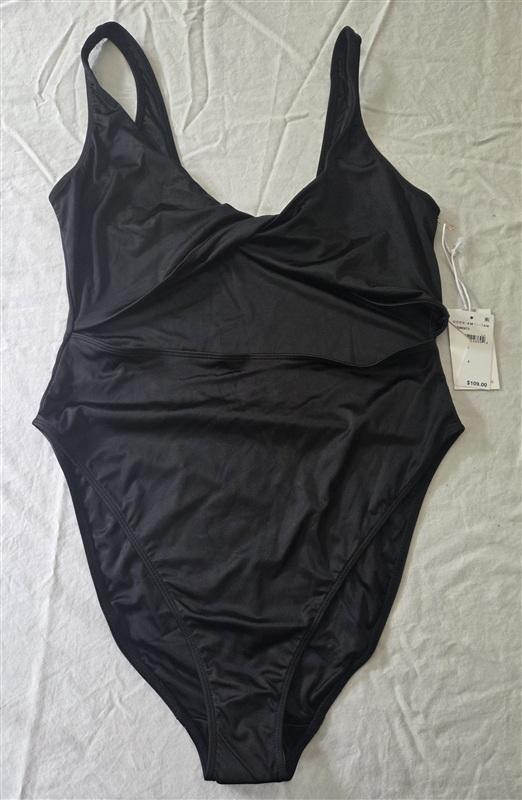 NWOT Good American XL Twist-front Cutout Stretch-satin 1PC Swimsuit 134559