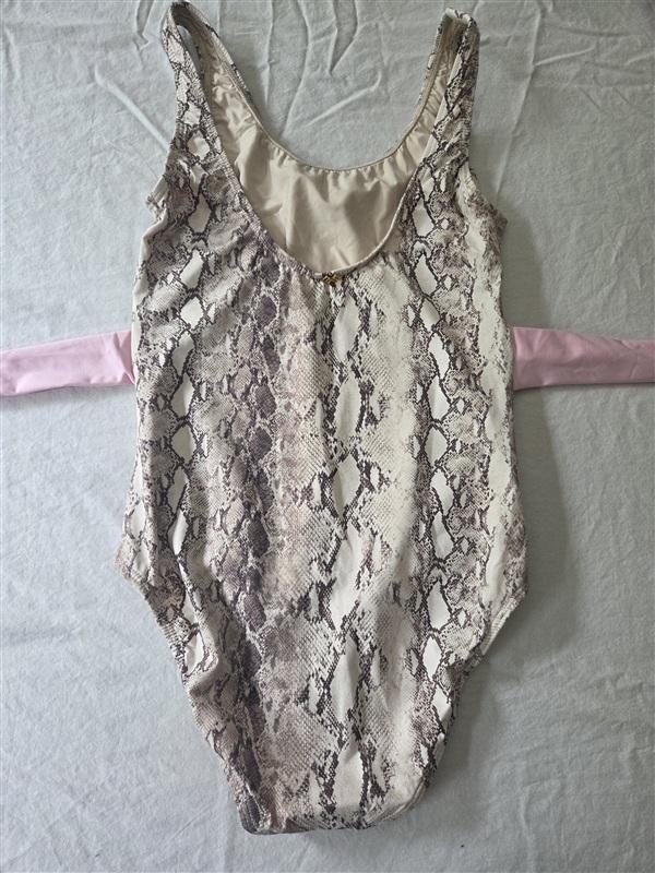 NWT Pilyq PQ Girls 14 Leo Belted Bow 1PC PinkAnimal Print Swimsuit 134563